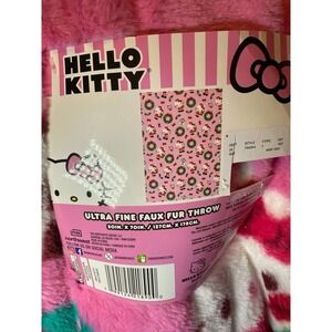 Hello Kitty Ultra Fine Faux Fur Throw Blanket 50x70 Christmas Holiday Santa